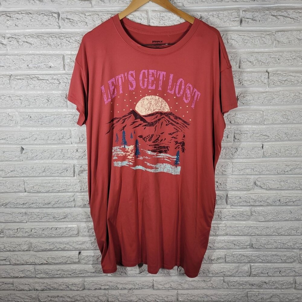 Joyspun‎ Women's Pajama Top L/XL Burnt Orange Short Sleeve Crew Neck NOV119E
